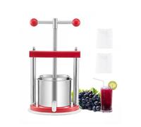 Pressoir à Fruits Manuel Capacité 1,65 L-VEVOR-Presse à Vin-avec 2 Barils en Acier Inoxydable-avec Poignée en T