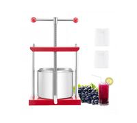Pressoir à Fruits Manuel Capacité 6 L-VEVOR-Presse à Vin-avec 2 Barils en Acier Inoxydable-avec Poignée en T