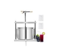 VEVOR Pressoir à Fruits Manuel 12 L, Presse à Vin avec 2 Barils en Acier Inoxydable, avec Poignée Triangulaire, Nettoyage Facile, Presse à Jus, Raisin, Cidre de Pomme pour la Cuisine et la Maison