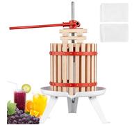 VEVOR Pressoir à Fruits Manuel 6 L Pressoir à Vin en Bois Massif avec 6 Blocs de Pressage Presse-Fruits Manuel Longue Poignée Broyeur de Fruits Légumes pour Pressage de Vins Jus de Fruit Cidres Purées