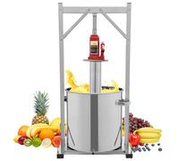 Pressoir À Fruits, Pressoir À Fruits Manuel En Acier Inoxydable, Fouloir À Raisins Pour Vinification, Presse-agrumes Domestique Avec 2 Fûts, Pour Cuisine Et Extérieur (12L)