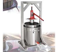 Pressoir à vin de fruits manuel de 22 L, extracteur de jus de cidre hydraulique avec panier-filtre en acier inoxydable 304 pour raisins, pommes, fabrication d'huile végétale, outil de brassage domes