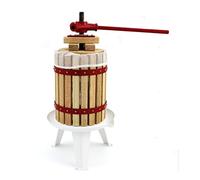 Pressoir Traditionnel en Bois pour Jus, Vin et Cidre - 28cm de Large x 60cm de haut - Capacité 6L - Robuste bois de chêne et acier - Pressage manuel [3 sacs nylon gratuits]