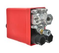 Pressostat 4 voies pour compresseur d'air vertical monotrou 0,6-0,8 MPa (6-8 bar) couvercle rouge contrôleur compatible avec différents modèles (quatre trous)