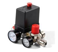 Pressostat Compresseur D'air, 220 V Régulateur De Pression, 90-120 Psi Pressostat Compresseur Avec Valve De Sécurité Et Manomètre, Soupape De Compresseur D'air Pour Une Décompression Rapide