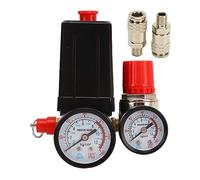 Pressostat de compresseur 0-180 PSI |Vanne de régulation automatique à 4 voies avec jauge |Régulateur de pression pour outils pneumatiques/réservoirs/pompes |Alliage de zinc et