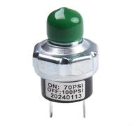 Pressostat de compresseur d'air 6,35 mm NPT filetage 70-100 90-120 PSI 12 V 24 V DC pour train pour suspension pneumatique klaxon en alliage d'aluminium (70-100 psi)