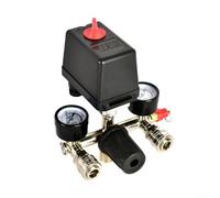 Pressostat de compresseur d'air avec manomètre, découpe/sortie 95-125 psi, régulateur de 30-120 psi, NPT de 1,27 cm, valve de contrôle de charge/déchargement automatique pour pièces de pompe à piston