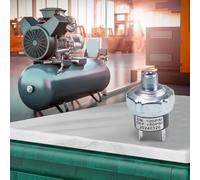 Pressostat de compresseur d'air pour systèmes 12 V/24 V CC - 120 à 150 psi - Découpe réglable 1/8 NPT 1/4 NPT - Ports filetés en acier au carbone avec tuyau revêtu - Interrupteur de contrôle