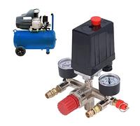 Pressostat pour Compresseur d‘Air, Interrupteur de Pression Réglable 90-120 PSI avec Manomètre, Vanne de Régulation 220V pour Compresseur d’Air et Outils Pneumatiques