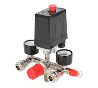 Pressostat pour compresseur d'air, régulateur de pression 230 V avec interrupteur, interrupteur de valve de pression avec 2 indicateurs de mesure de 0 à 12 bar filetage extérieur 1/2" pour compresseur