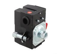 Pressostat pour valve de commande de compresseur d'air, 240 V 26 A, très résistant avec port unique, compatible avec 70-110 psi, 100-140 psi, 125-170 psi, noir (70-110 psi)