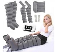 Pressothérapie corps complet avec 6 cavités. Pressothérapie pour la maison, l'abdomen et les jambes. Machine de pressothérapie pour maison complète (gris, 6 chambres, jambes + taille + bras M)