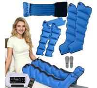 Pressothérapie Jambe Et Ventre Et Bras, Bottes De Pressothérapie Drainage Lymphatique 6 Chambres,30-240mmHg, 1-60min,6 Coussin d'Air Indépendants,Zone Personnalisable,Télécommande Sans Fil