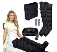 Pressothérapie Jambe Et Ventre Et Bras, Bottes De Pressothérapie Drainage Lymphatique 6 Chambres,30-240mmHg, 1-60min,6 Coussin d'Air Indépendants,Zone Personnalisable,Télécommande Sans Fil