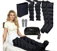 Pressothérapie Jambe Et Ventre Et Bras, Bottes De Pressothérapie Drainage Lymphatique 6 Chambres,30-240mmHg, 1-60min,6 Coussin d'Air Indépendants,Zone Personnalisable,Télécommande Sans Fil