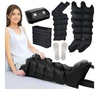 PressothéRapie Jambes 6 Chambers︱bottes de pressothérapie drainage lymphatique︱botte de pressothérapie pour jambes︱appareil massage (Negro Piernas Y Abdomen Y Brazos, Presoterapia XXL)