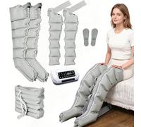 Pressothérapie Jambes, Botte Pressothérapie Lymphatique avec 6 Modes, avec Capteur de Pression, Contrôle Sans Fil, Évacuation Automatique, pour Stimulation Circulation Sanguine