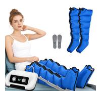 Pressothérapie Jambes et Abdomen, 6 Chambres, Bleu 2 Jambes M | Bottes Pressothérapie, Drainage Lymphatique, Corps Complet, pour Massage et Relaxation, Fatigués Lipoedeme, 30-240mmHg