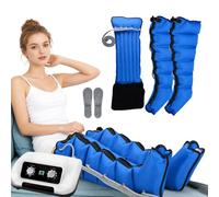Pressothérapie Jambes et Abdomen, 6 Chambres, Bleu 2 Jambes + Ventre M | Bottes Pressothérapie, Drainage Lymphatique, Corps Complet, pour Massage et Relaxation, Fatigués Lipoedeme, 30-240mmHg