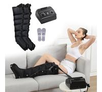 Pressotherapie Jambes et Ventre et Bras, Pressothérapie Jambes, Appareil Drainage Lymphatique, Masseur Électrique Compression d'air, Durée Réglables Facilement (black, Two Legs)