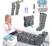 Pressothérapie Jambes XL, 6 Chambre Pressothérapie Jambes Lipœdème Appareil, Pressothérapie Machine De Drainage Lymphatique De Pression D'air Soulager La Douleur (gris, 2legs+2arms+1 waist)