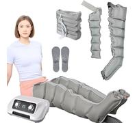 Pressothérapie lymphatique jambes abdomen - Bottes pressothérapie 6 chambres - Botte drainage lymphatique réglable - Appareil pressothérapie circulation 0-30 min / 0-240 MHg