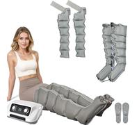 Pressothérapie lymphatique jambes abdomen - Bottes pressothérapie 6 chambres - Botte drainage lymphatique réglable - Appareil pressothérapie circulation 0-30 min / 0-240 MHg