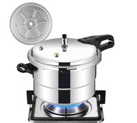 Pressure Cooker - 5L Aluminum Alloy Cookware with Steamer Insert, Multi Function Cooking Pot for Poultry Meat Vegetable Seafood | Kitchen Pressure Cooking Tool for Home Restaurant Meal Preparation