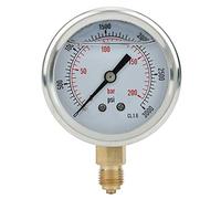 Pressure Gauge 1/4 BSP | 0-200 Bar / 0-3000 PSI Range for Accurate Household & Industrial Use | Brass & Stainless Steel Radial Gauge, 68mm Dial