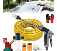 Pressure Washer - 15x More Powerful Than Hoses, Portable Jet Washer Cordless for Three Spray Modes - with Stainless Steel Universal Hose Fit, Power Washer for Patio & Car (C with Pot+15m Hose)