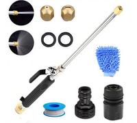 Pressure Washer,Garden hose spray nozzle,Hose Attachment,High pressure cleaning tools,With 2 Different Nozzles and Hose Connectors,For All Kinds of Washing/Watering (Black)
