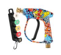 Pressure Washer Hose Nozzle, Adjustable Watering Adapter, Ergonomic Sprayer Attachment, High Pressure Cleaning Tool, Easy Grip Design, for Garden Driveway Deck Garage Outdoor Use