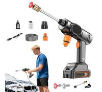 Pressure Washer, Wash Machine, 14.4x8.26x2.95 inches Handheld Cordless Cleaner, 21V Portable Device with Nozzle for Home Patio Automotive Driveway and Outdoor Cleaning Tasks