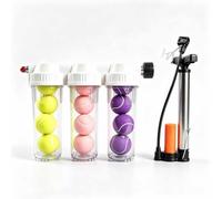 Pressuriseur de Balle de Tennis, boîte de Stockage sous Pression | Pression réglable de 0 à 30 psi avec manomètre et pompe à main, capacité de bille de 4/8/12, clé incluse
