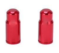 Presta Valve Caps 2 - Pack | Aluminum Alloy Cycling Tire Valve Covers | Particle & Rain Protection for Mountain/Road Rides | Lightweight Biking Accessories (Rouge)