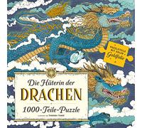 Prestel Die Hüterin der Drachen Puzzle: 1000 Teile mit Goldfolie veredelt und einem Poster comme Vorlage