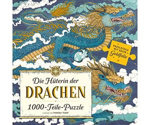 Prestel Die Hüterin der Drachen Puzzle: 1000 Teile mit Goldfolie veredelt und einem Poster comme Vorlage