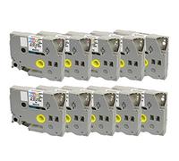 Prestige Cartridge 10 Cassettes Rubans d'étiquettes TZe221 TZ221 noir sur blanc 9mm x 8m | compatible pour Brother P-Touch PT-1000 1005 1010 D210 D600VP E550WVP H101C H105 H110 H300 H500 P700 P750W