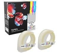 Prestige Cartridge 2x Blanc sur Transparent Ruban de Marquage (9mm x 3m) compatible avec les outils de marquage en plastique Dymo Junior S0717900 et Omega S0717930