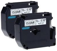 Prestige Cartridge 2x M K121 MK121 noir sur transparent 9mm x 8m Rubans Étiquettes compatibles avec Etiqueteuses Brother P-Touch PT-45 PT-55 PT-65 PT-70 PT-75 PT-80 PT-85 PT-90 PT-M95 PT-100 PT-110