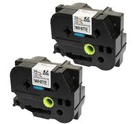 Prestige Cartridge 2x TZe-S261 TZ-S261 noir sur blanc 36mm x 8m Rubans Étiquettes [Adhésif puissant] compatibles avec Brother P-Touch PT-3600 530 550 9400 9600 9700 9800 9800PCN D800W P900W P950NW