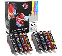 Prestige Cartridge 364 364XL Cartouches d'encre Compatible avec HP Photosmart 5520 5510 6520 7520 7510 6510 B209a C6380 C5380 C510a C310a D5460 Officejet 4620 Deskjet 3520 3070A | Pack de 8