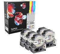 Prestige Cartridge 5x LC-4WBN LC-4WBN9 SS12KW noir sur blanc 12mm x 8m Rubans Étiquettes compatibles avec Epson LabelWorks LW-300 LW-300L LW-400 LW-500 LW-600P LW-700 LW-900P LW-1000P Etiqueteuses