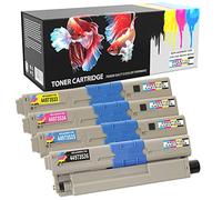 Prestige Cartridge Cartouches de Toner Compatible avec Oki C301 C301dn C321 C321dn MC332dn MC342dn MC342dnw MC342dw MC342w | Pack de 4
