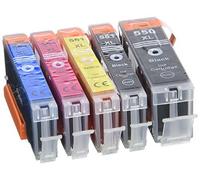 Prestige Cartridge PGI-550XL/CLI-551XL Lot de 5 Cartouches d'encre compatible avec Imprimante Canon Pixma iP7150, iP7250, iP8750, iX6850, MG5450, MG5550, MG5650, MG6350, MG6450, MG6650, MG7150, MG7550