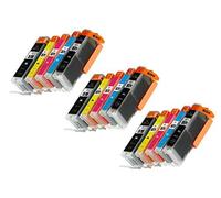 Prestige Cartridge PGI-570XL CLI-571XL Lot de 15 Cartouches d'encre pour Imprimante Canon Pixma - Noir/Photo Noir /Cyan/Magenta/Jaune