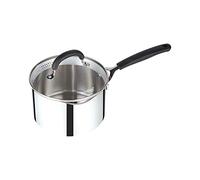 Prestige Casserole en acier inoxydable avec couvercle 20 cm - Grande casserole avec couvercle filtrant, guide de mesure et poignées en silicone faciles à saisir, compatible avec induction, passe au