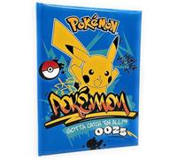PRESTIGE & DELUXE Agenda compatible avec agenda scolaire Pokemon bleu clair 2025 - 2026 f.to standard 15 x 20 cm + cadeau porte-clés pokemon et stylo multicolore