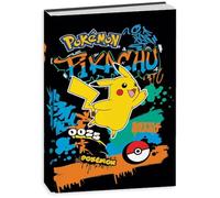 PRESTIGE & DELUXE Agenda compatible avec agenda scolaire Pokemon noir 2025-2026 f.to standard 15x20 cm + porte-clé et stylo multicolore